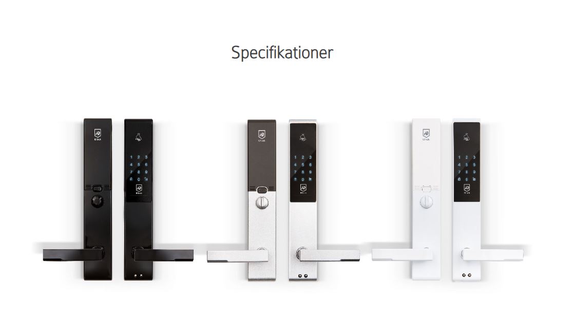 Tre stycken olika modeller av det elektroniska dörrlåset ID Lock 150