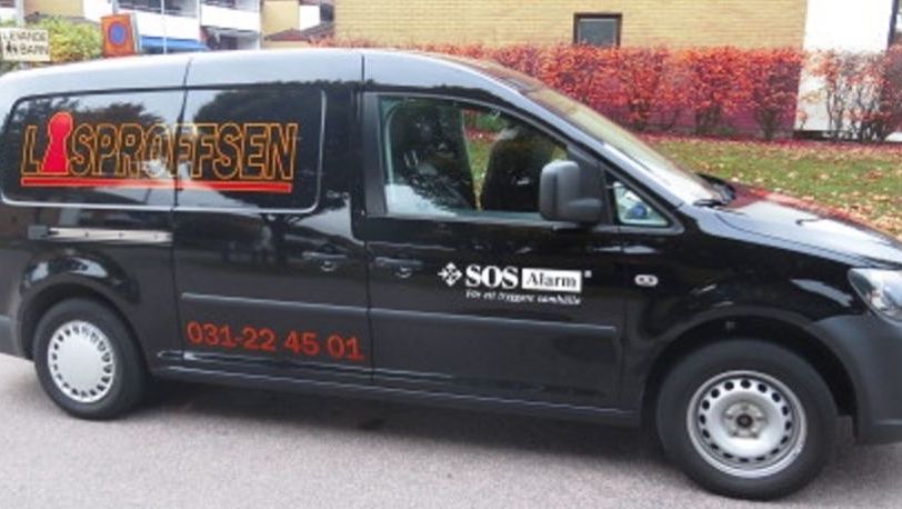 Företagsbil från Låsproffsen i Göteborg.